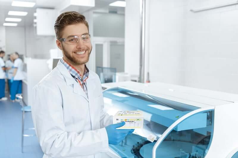 Lab technician with IDK TurbiCAL